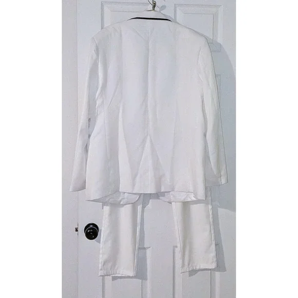 White Suit Set Floral Embellished Occasion Prom Party Costume Tuxedo‎ XLarge NEW - Picture 9 of 11